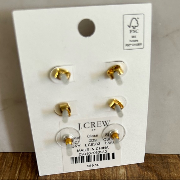 NWT J. Crew Hanukkah Stud Earrings set-of-three - Picture 8 of 16